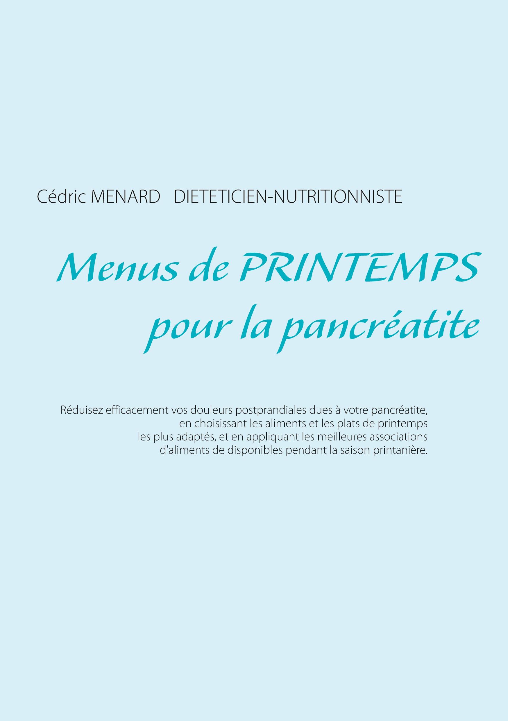 Vorderes Coverbild Menus de printemps pour la pancréatite