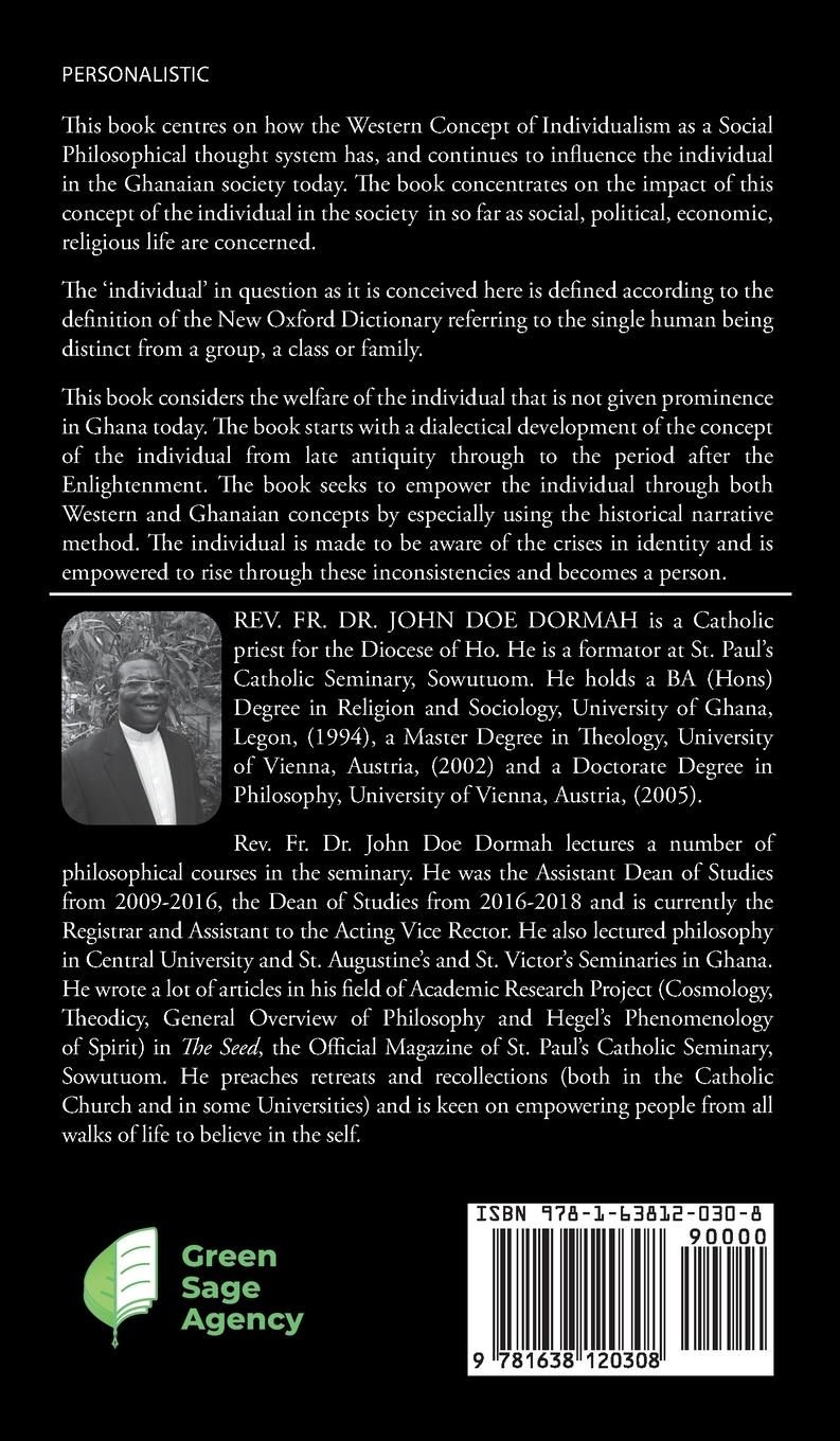 Rückseitencover The Western Concept of Individualism and Its Impact on the Ghanaian Society A Social Philosophical Perspective