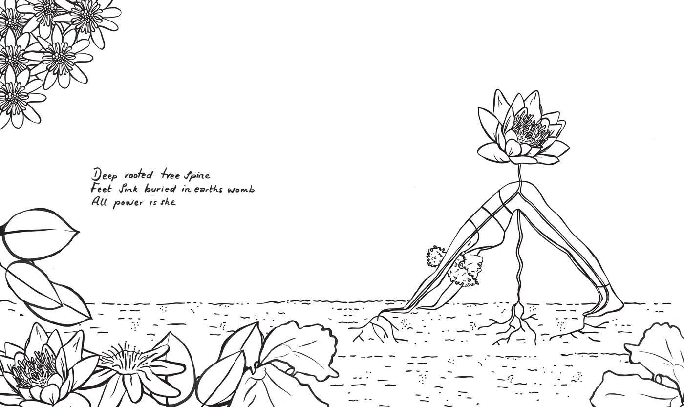 Beispielinhalt (Bild) Women + Patterns + Plants