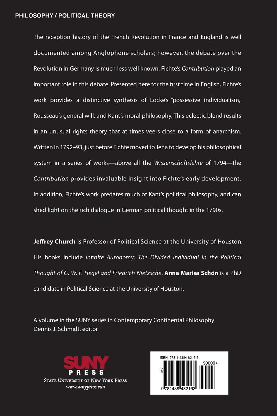 Rückseitencover Contribution to the Correction of the Public's Judgments on the French Revolution