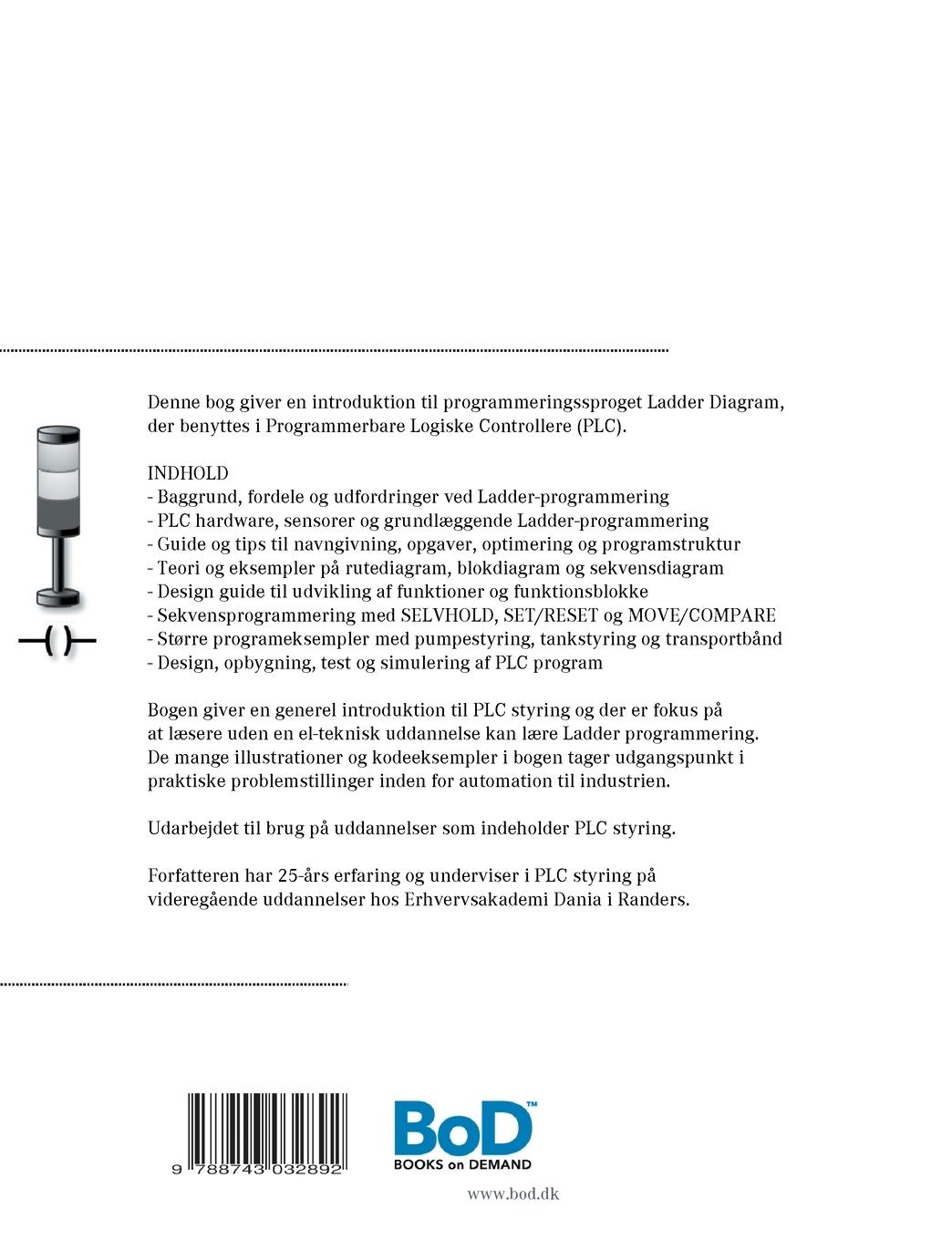 Rückseitencover PLC styring med Ladder Diagram (LD), SH