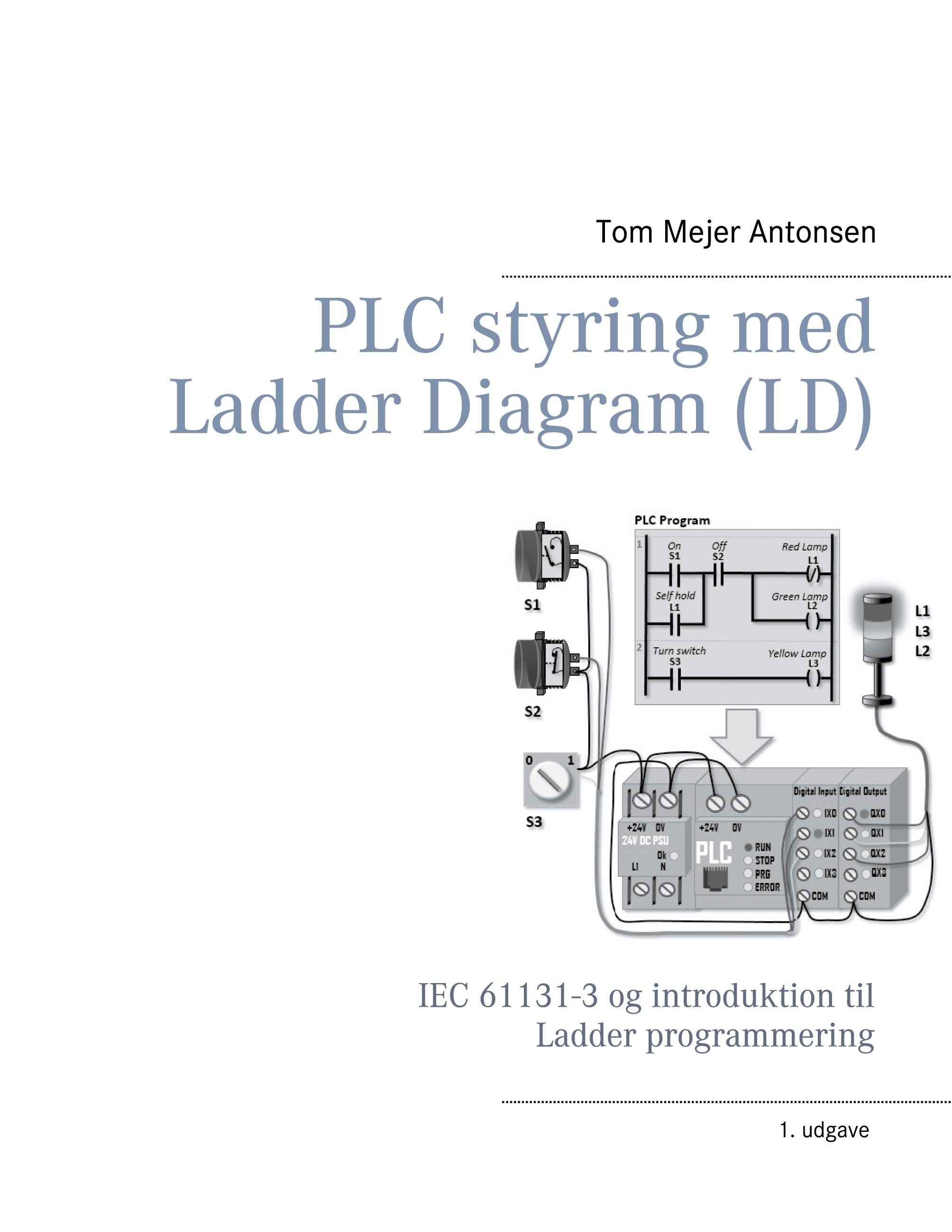 Vorderes Coverbild PLC styring med Ladder Diagram (LD), SH