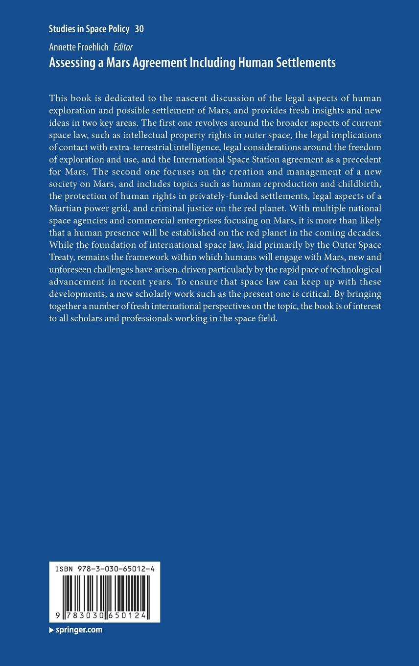 Rückseitencover Assessing a Mars Agreement Including Human Settlements