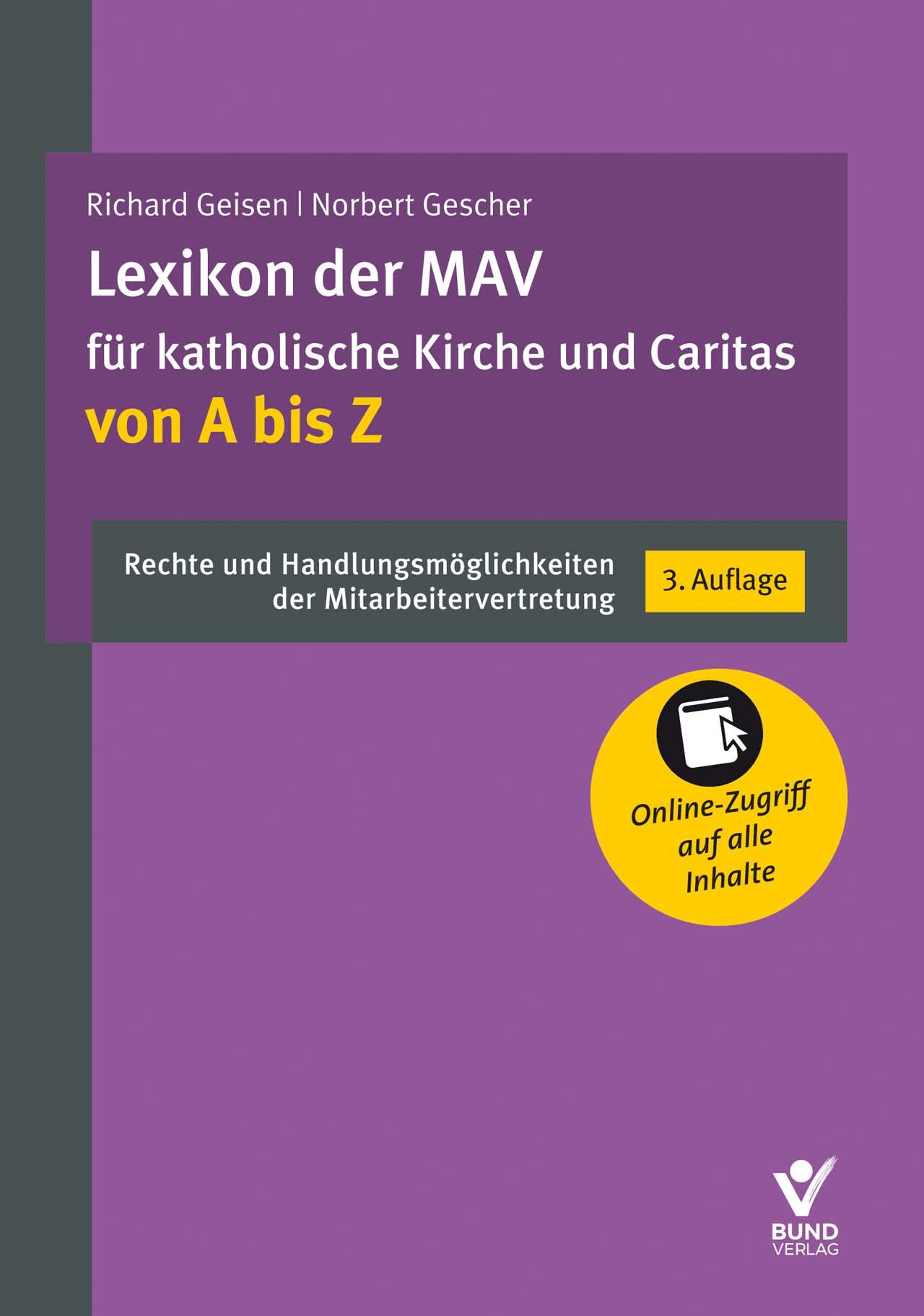 Vorderes Coverbild Lexikon der MAV für katholische Kirche und Caritas von A bis Z