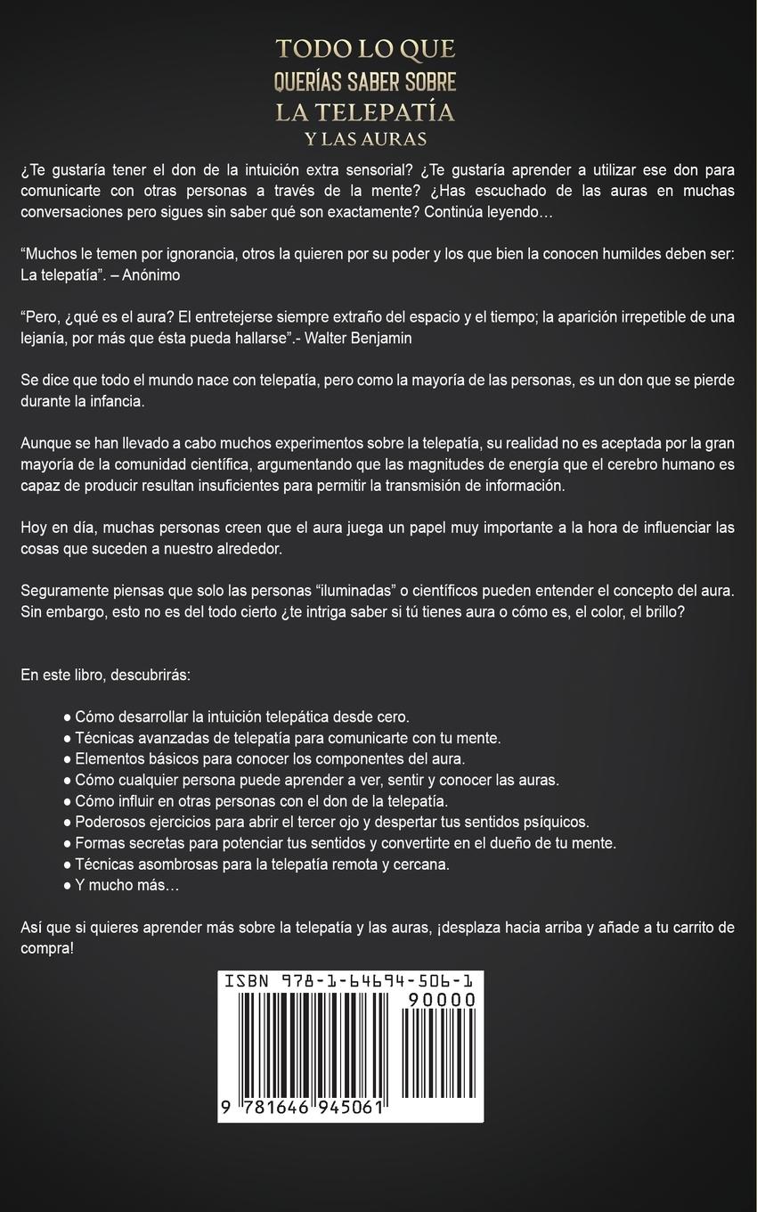 Rückseitencover Todo lo que Querías Saber Sobre la Telepatía y las Auras