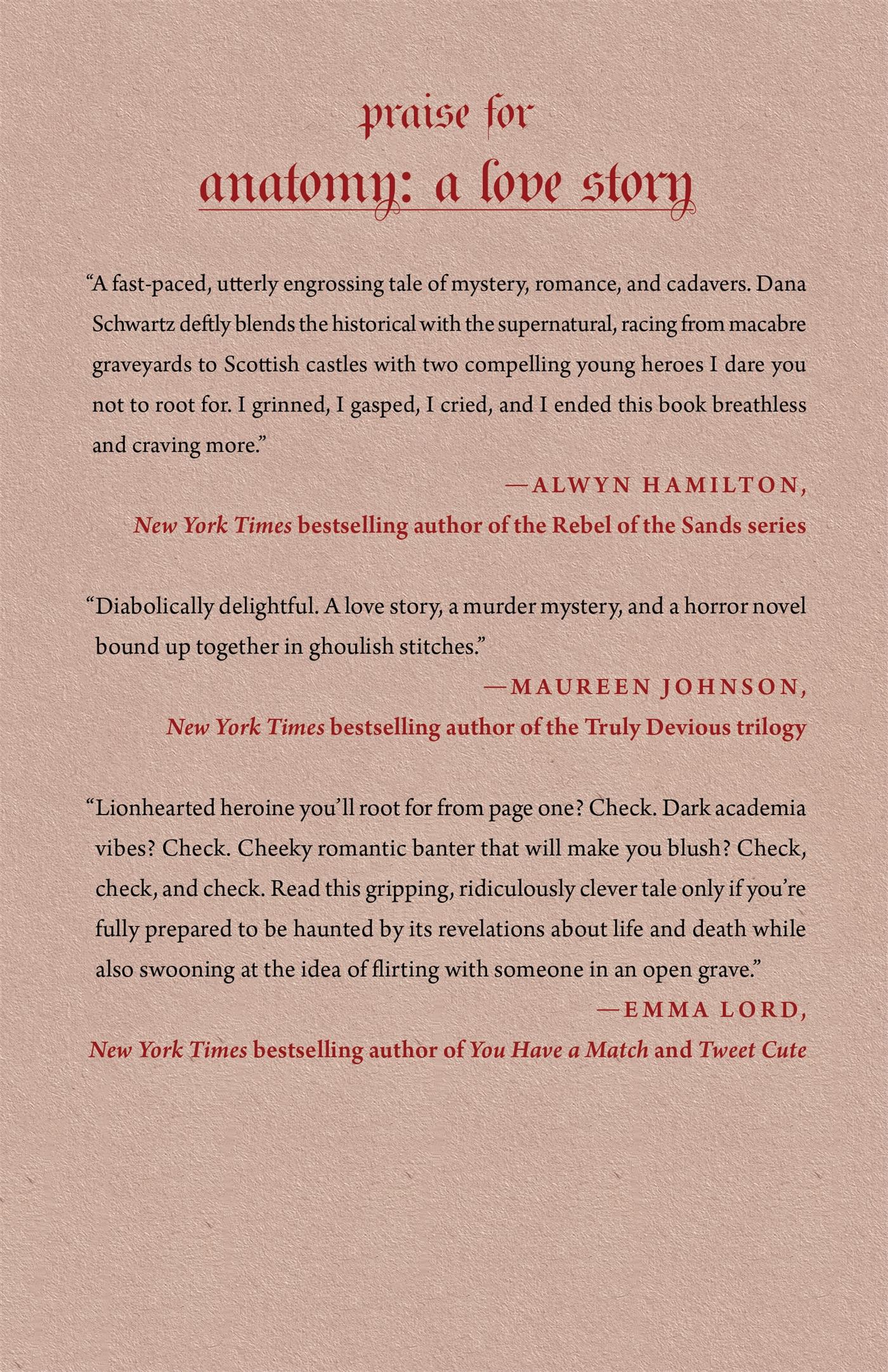 Rückseitencover Anatomy: A Love Story