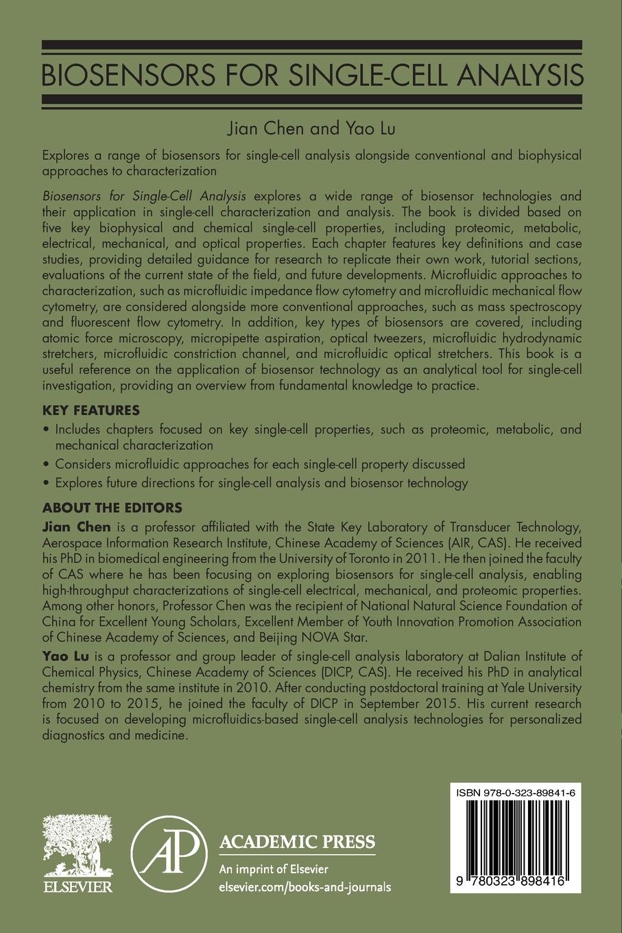 Rückseitencover Biosensors for Single-Cell Analysis