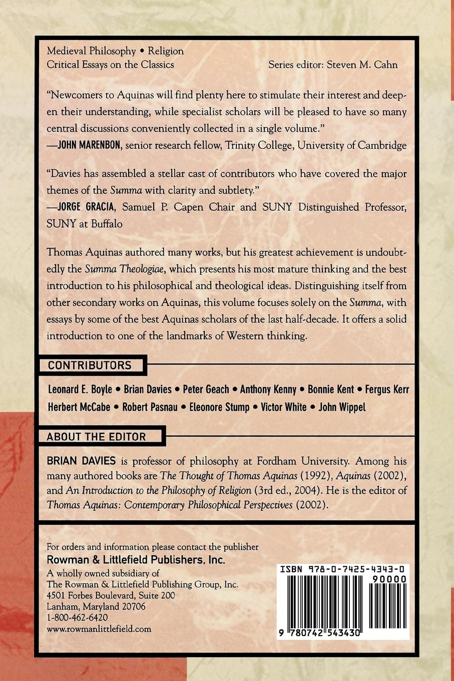 Rückseitencover Aquinas's Summa Theologiae