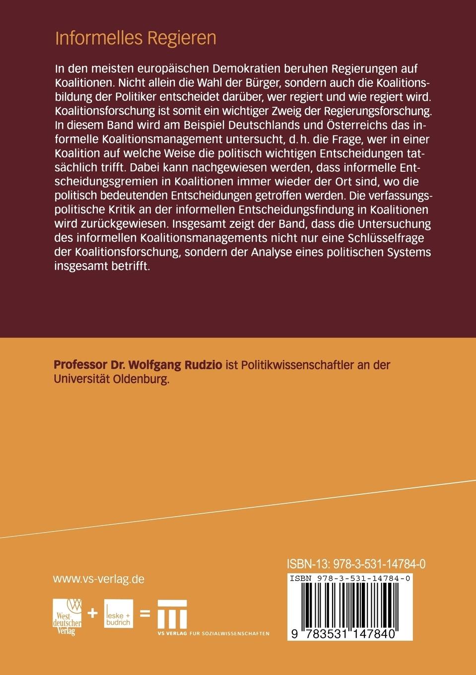 Rückseitencover Informelles Regieren