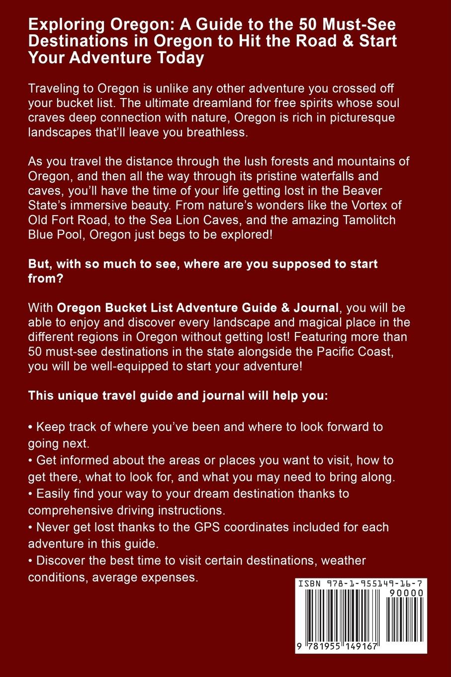Rückseitencover Oregon Bucket List Adventure Guide & Journal