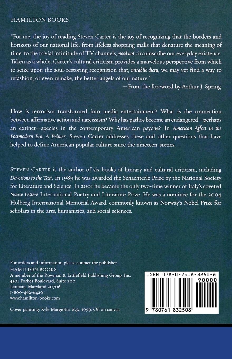 Rückseitencover American Affect in the Postmodern Era