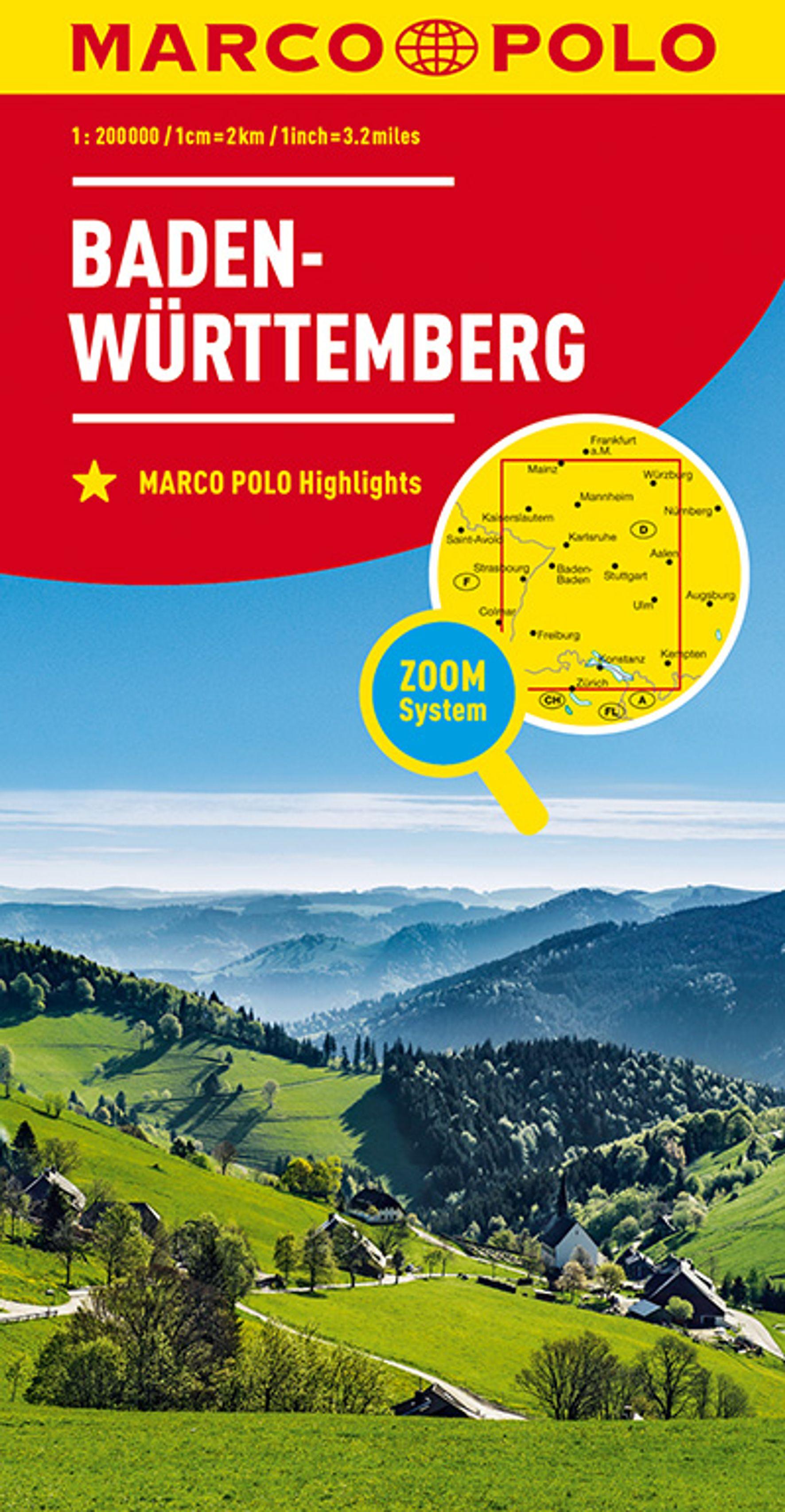 Vorderes Coverbild MARCO POLO Regionalkarte Deutschland 11 Baden-Württemberg 1:200.000