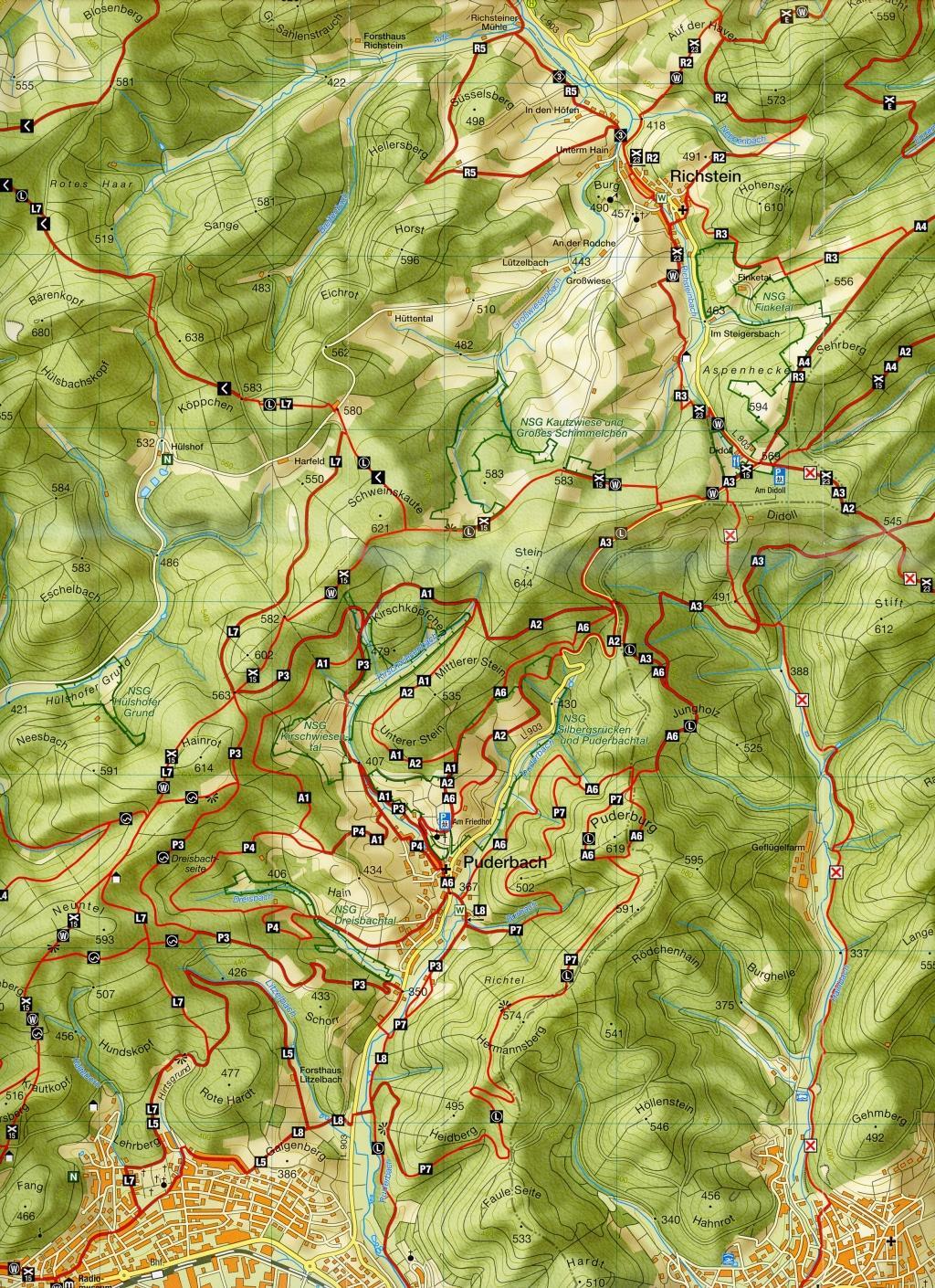 Beispielinhalt (Bild) Wanderkarte Bad Laasphe 1 : 25 000