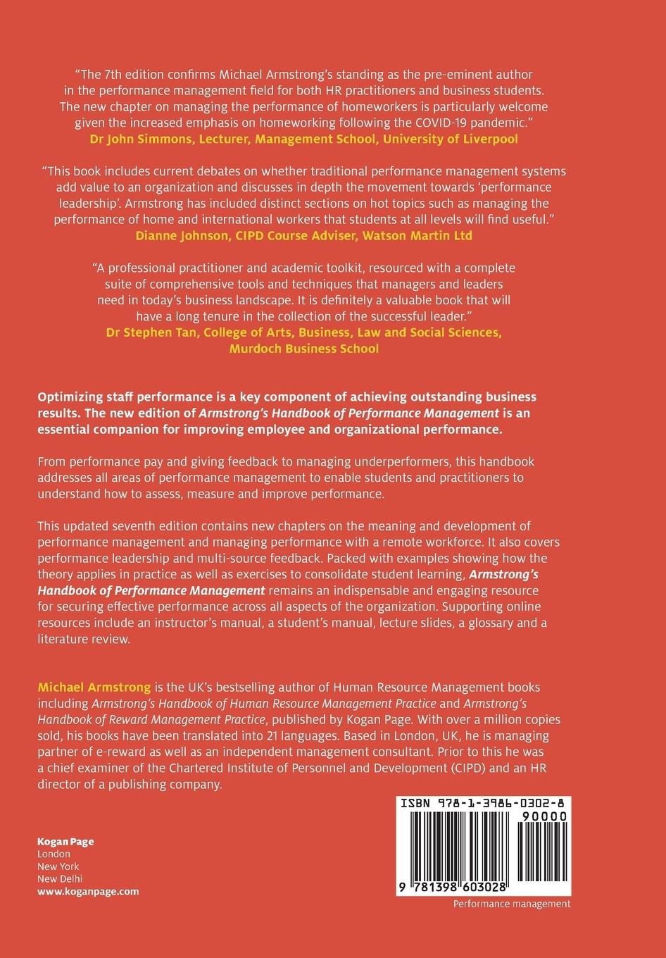 Rückseitencover Armstrong's Handbook of Performance Management