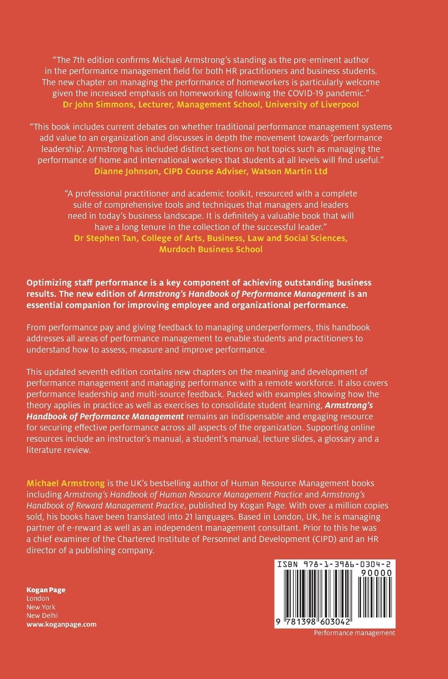 Rückseitencover Armstrong's Handbook of Performance Management