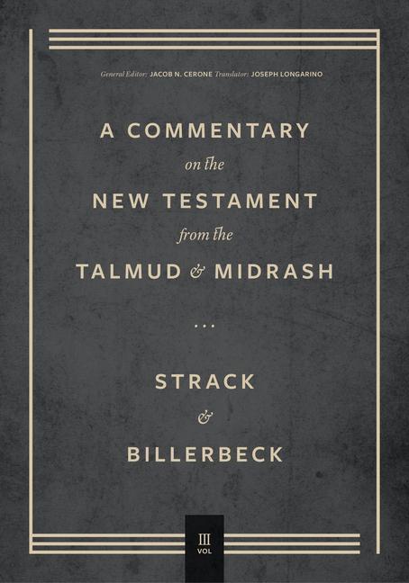Vorderes Coverbild Commentary on the New Testament from the Talmud and Midrash