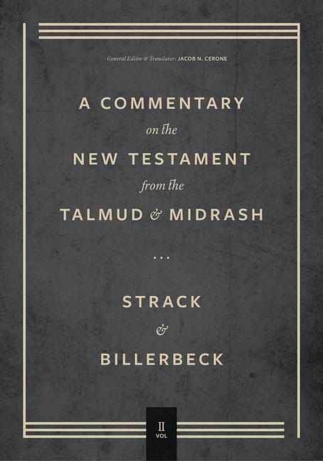 Vorderes Coverbild Commentary on the New Testament from the Talmud and Midrash