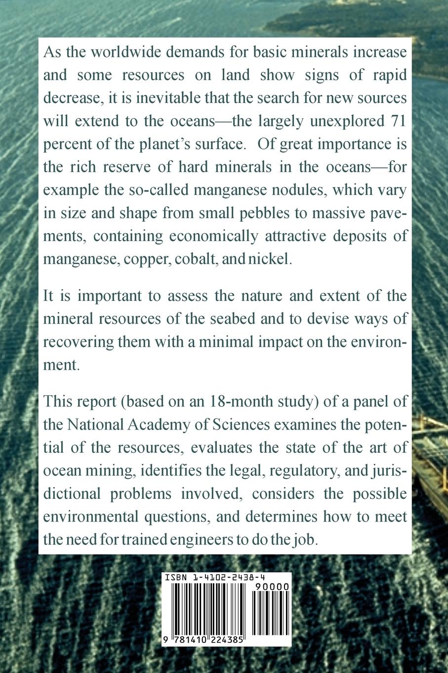 Rückseitencover Mining in the Outer Continental Shelf and in the Deep Ocean