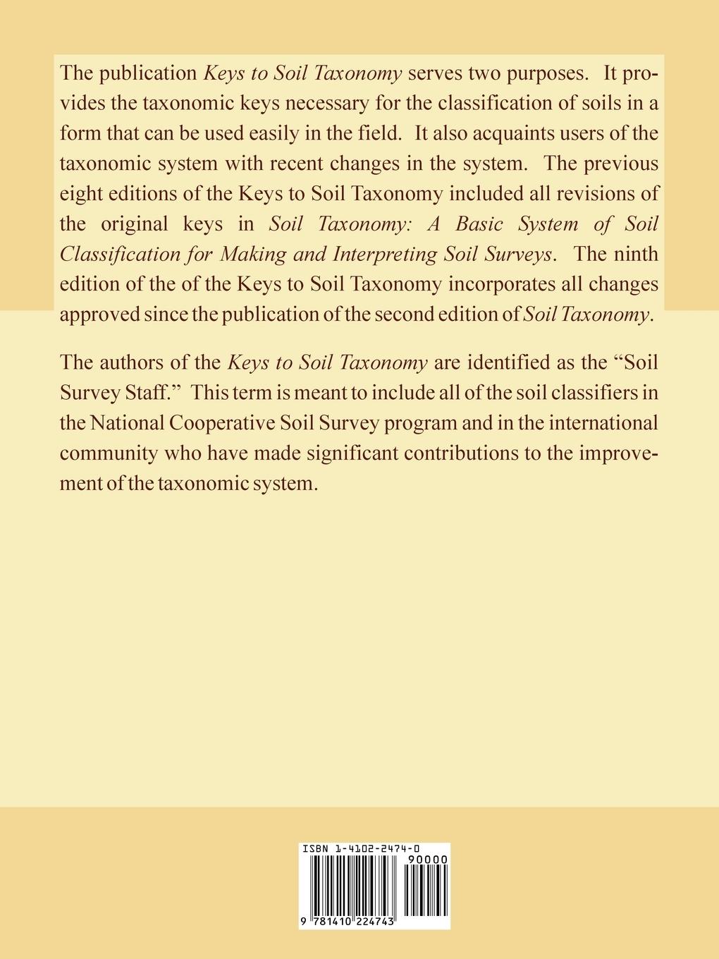 Rückseitencover Keys to Soil Taxonomy
