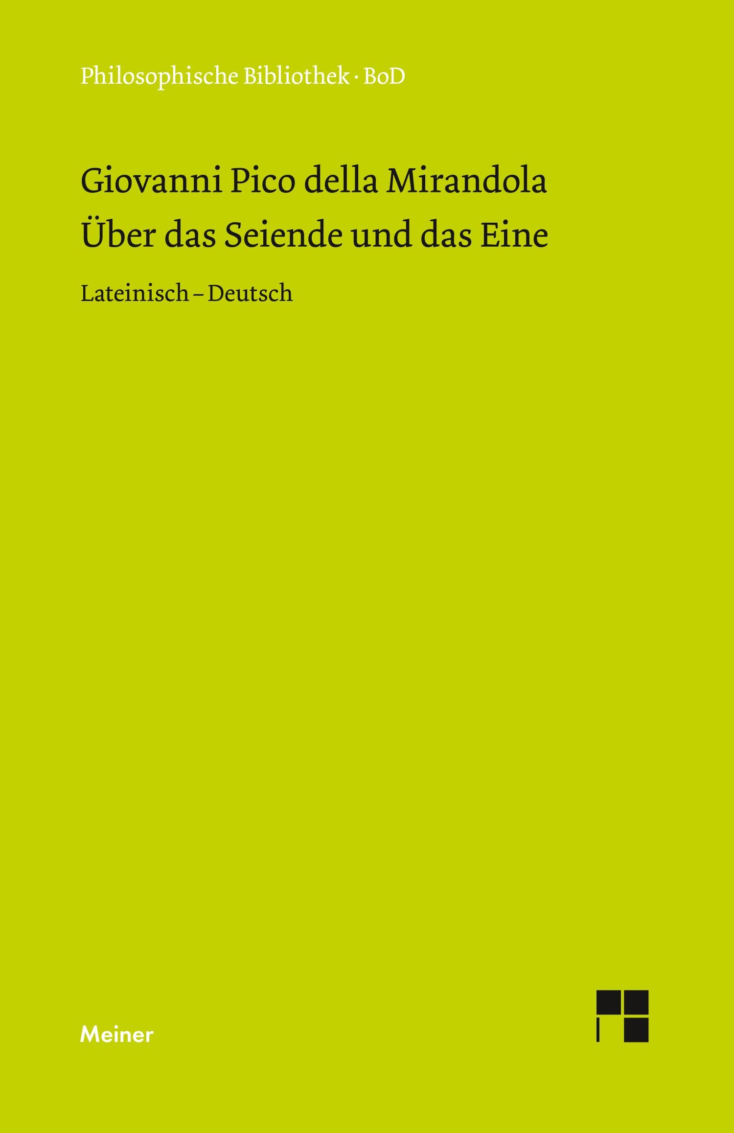 Vorderes Coverbild Über das Seiende und das Eine