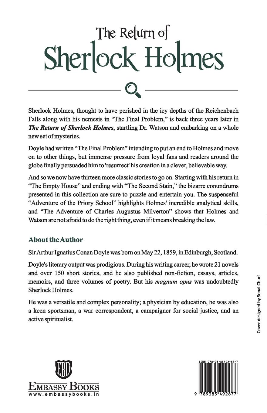 Rückseitencover The Return Of Sherlock Holmes