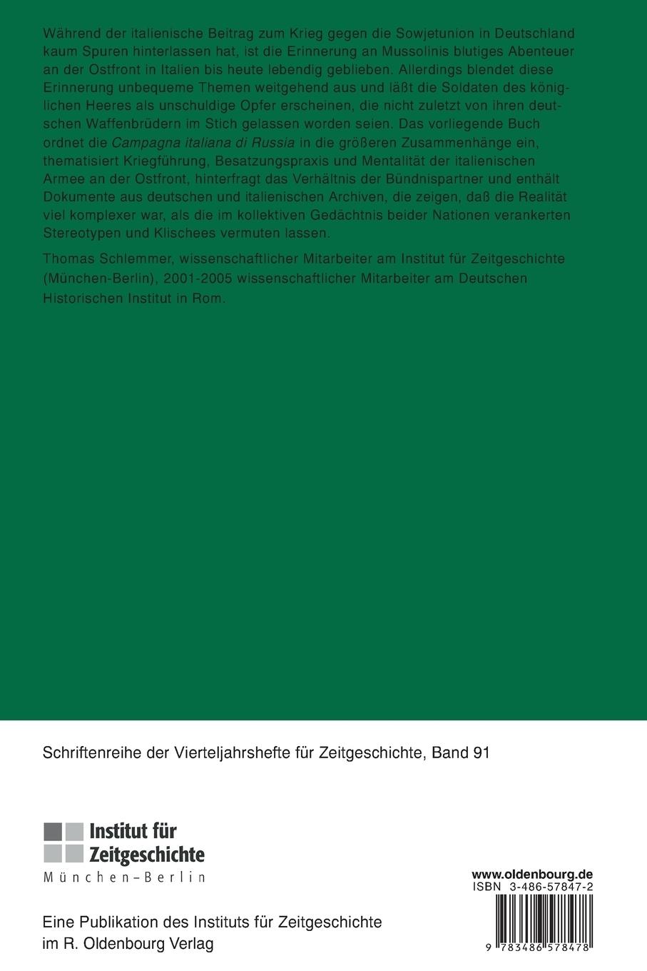 Rückseitencover Die Italiener an der Ostfront 1942/43