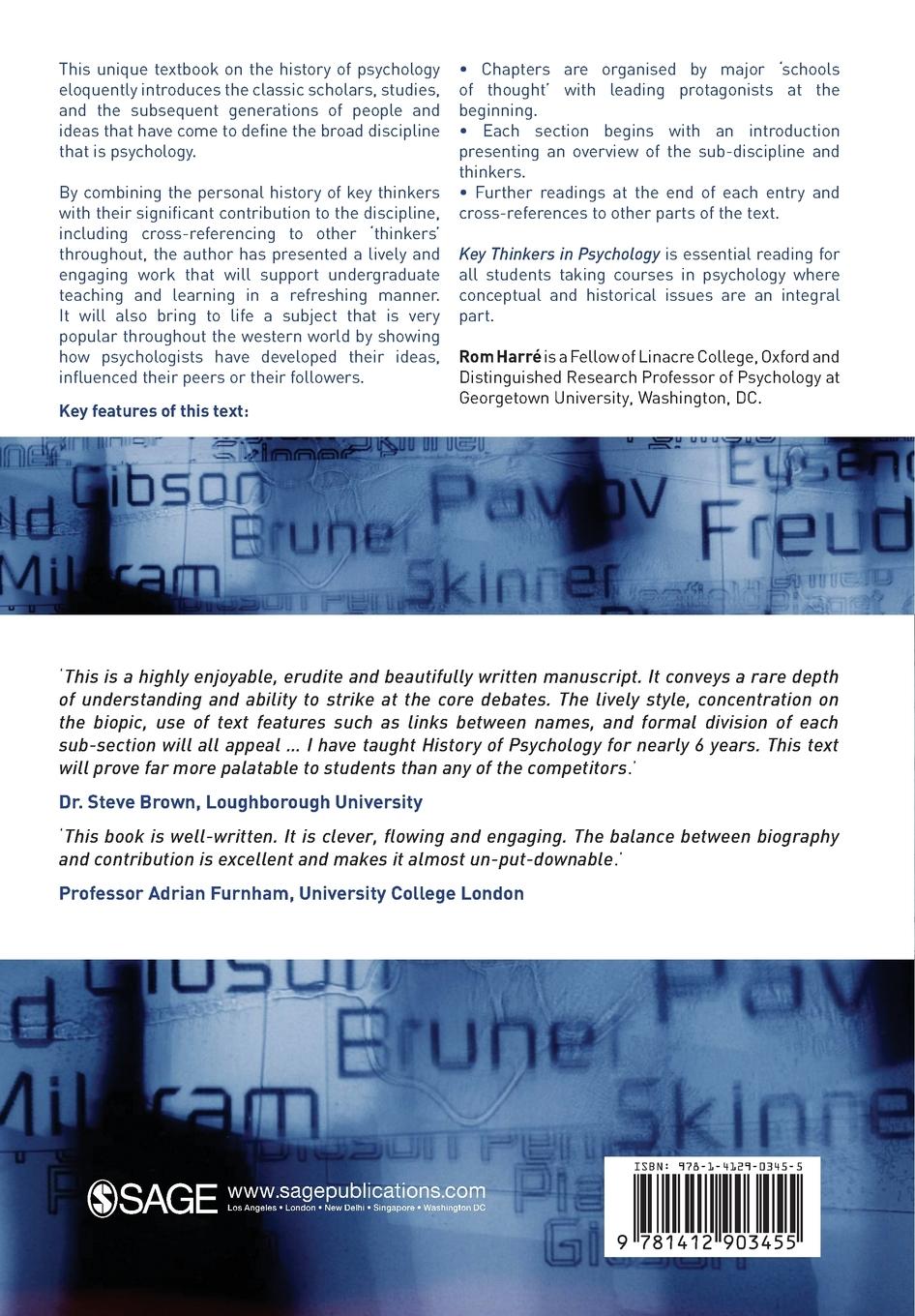 Rückseitencover Key Thinkers in Psychology