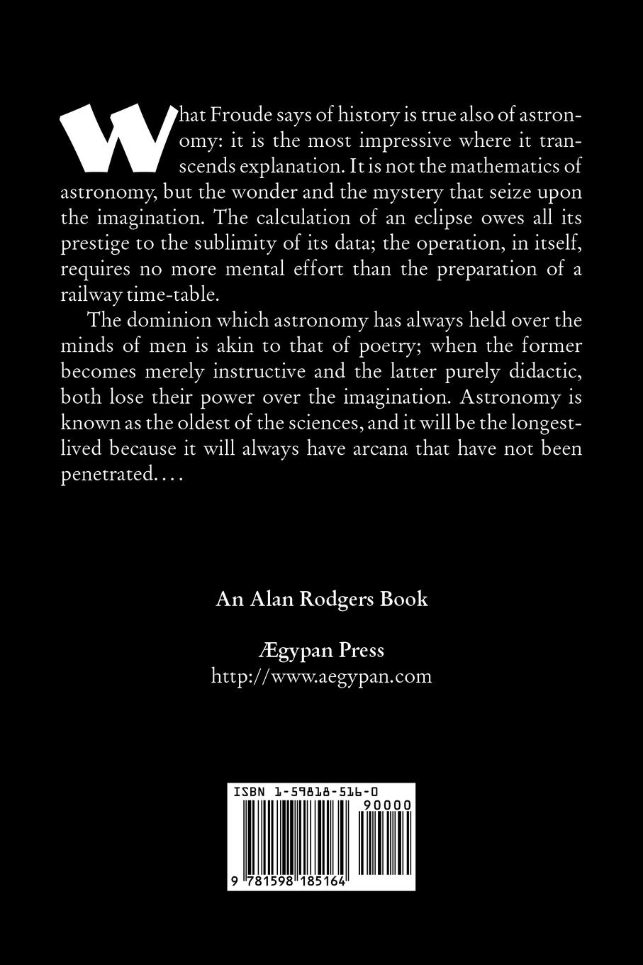 Rückseitencover Curiosities of the Sky by Garrett P. Serviss, Science, Astronomy