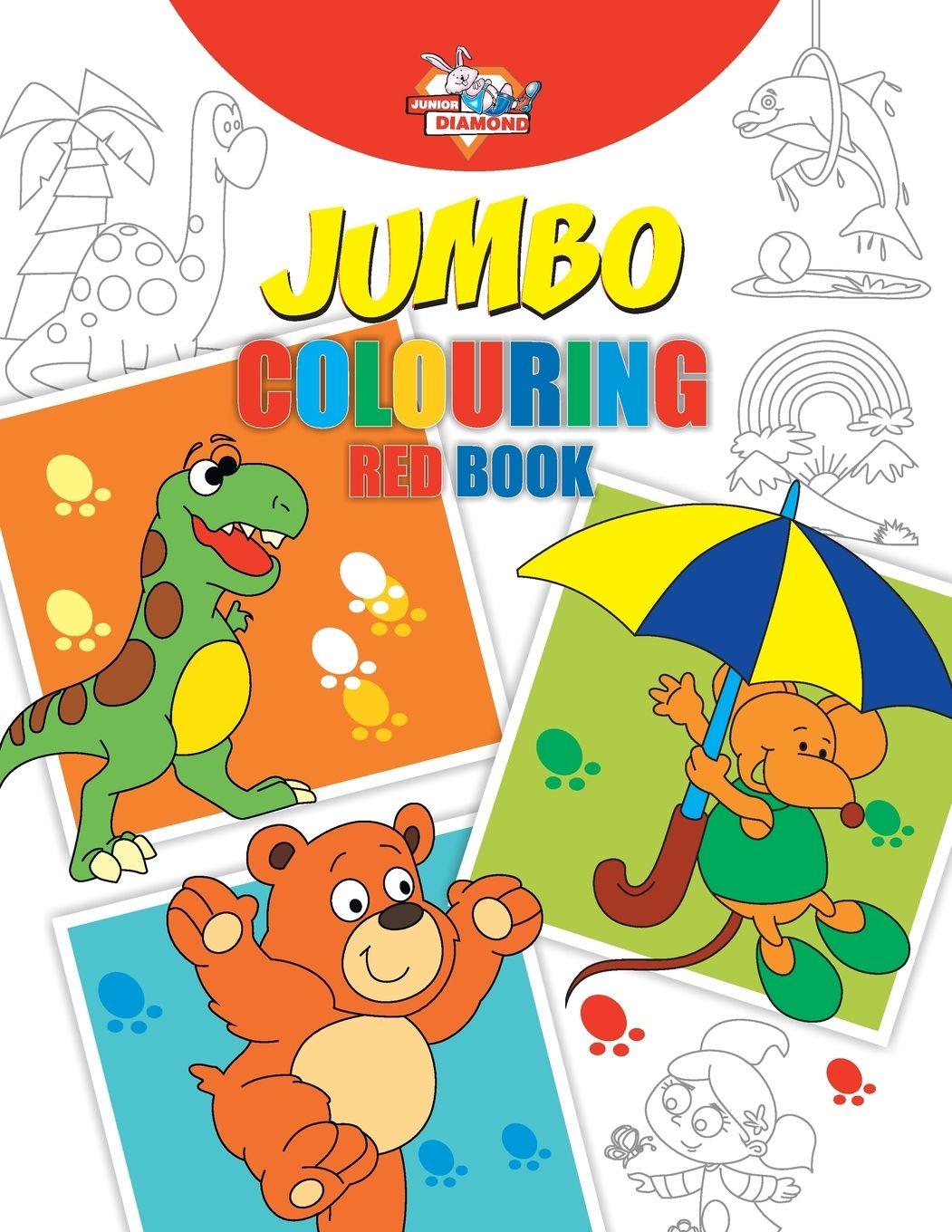 Vorderes Coverbild Jumbo Colouring Red  Book  for 4 to 8 years old  Kids | Best Gift to Children for Drawing, Coloring and Painting