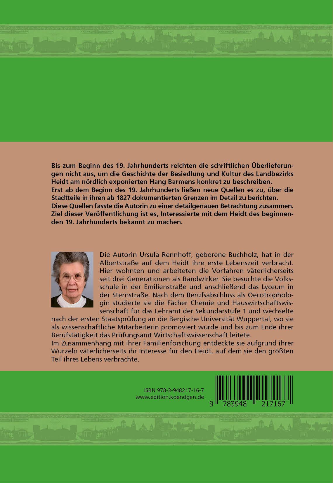 Rückseitencover Der Barmer Heidt Anfang des 19. Jahrhunderts