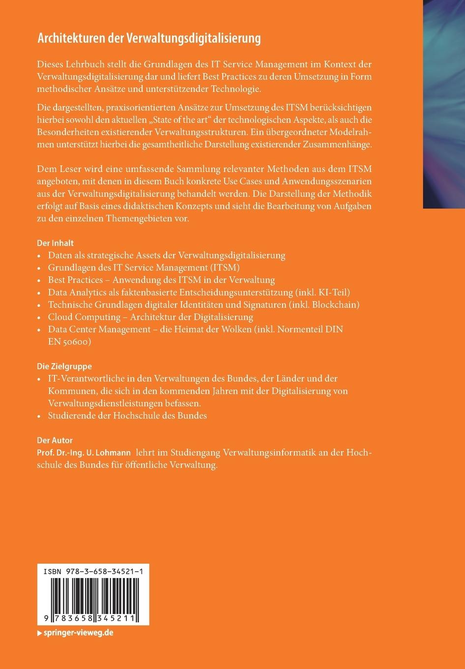 Rückseitencover Architekturen der Verwaltungsdigitalisierung