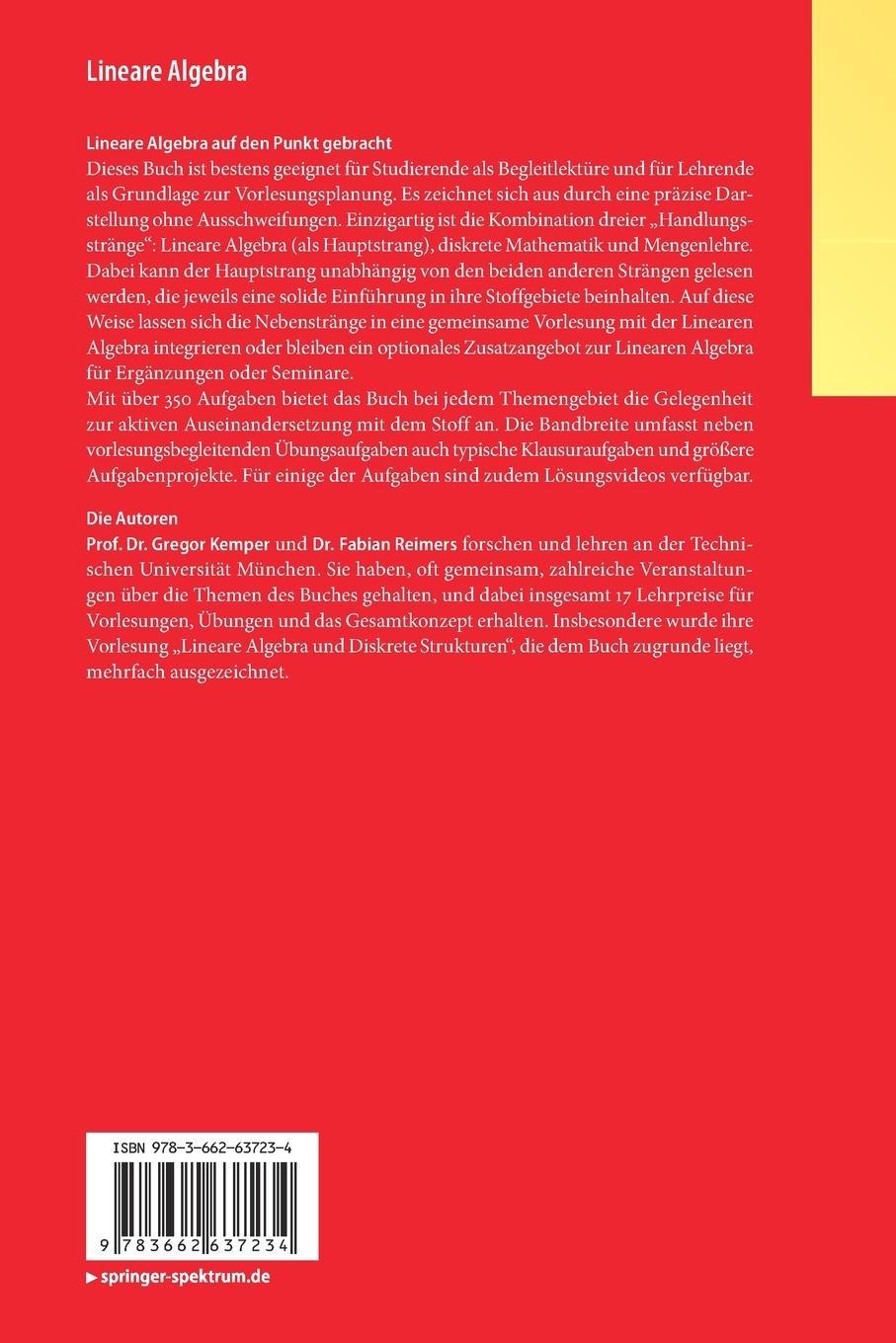 Rückseitencover Lineare Algebra