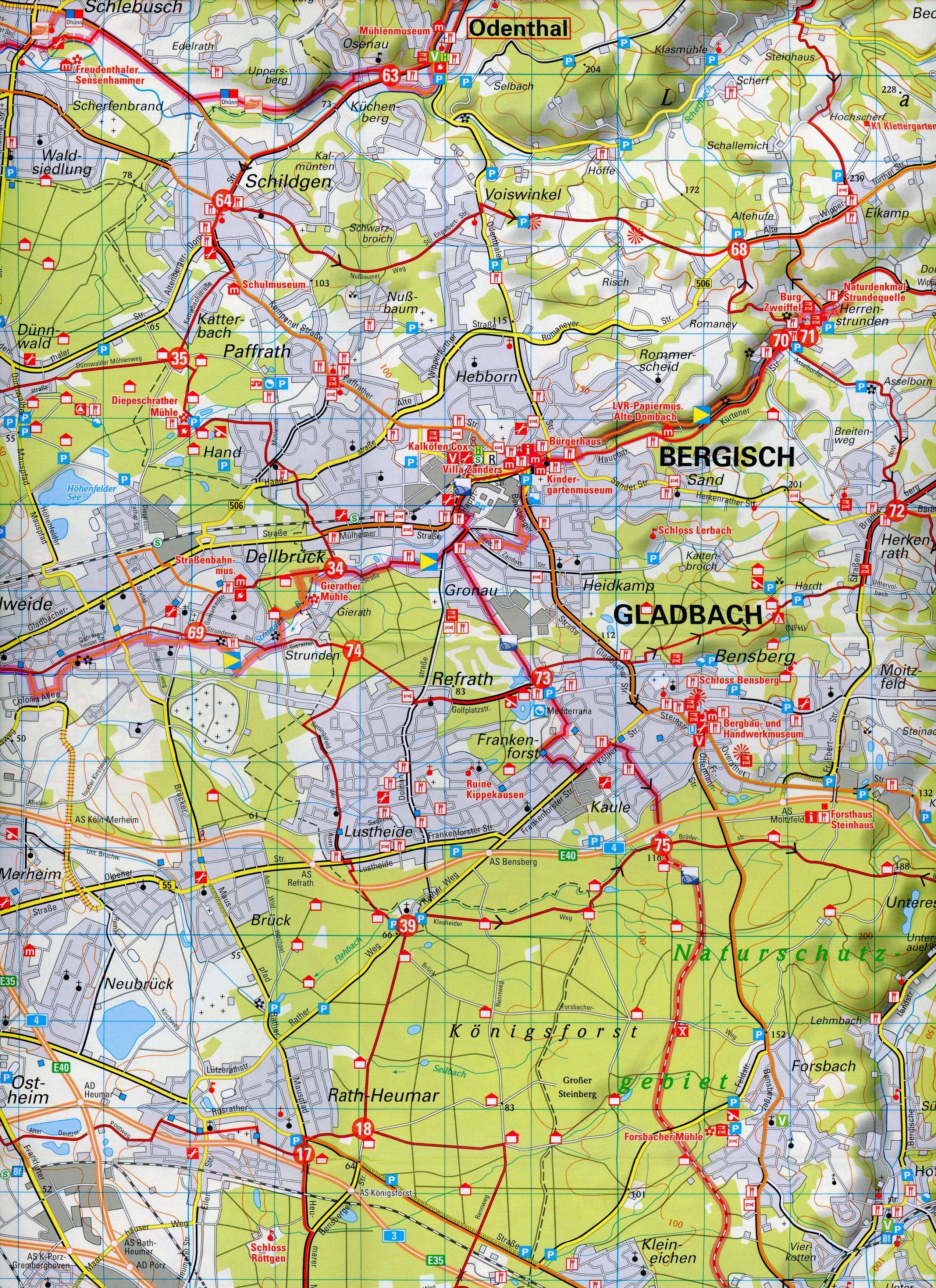 Beispielinhalt (Bild) Radwanderkarte BVA Radwandern im Rheinisch-Bergischen und Oberbergischen Kreis 1:50.000, reiß- und wetterfest, GPS-Tracks Download