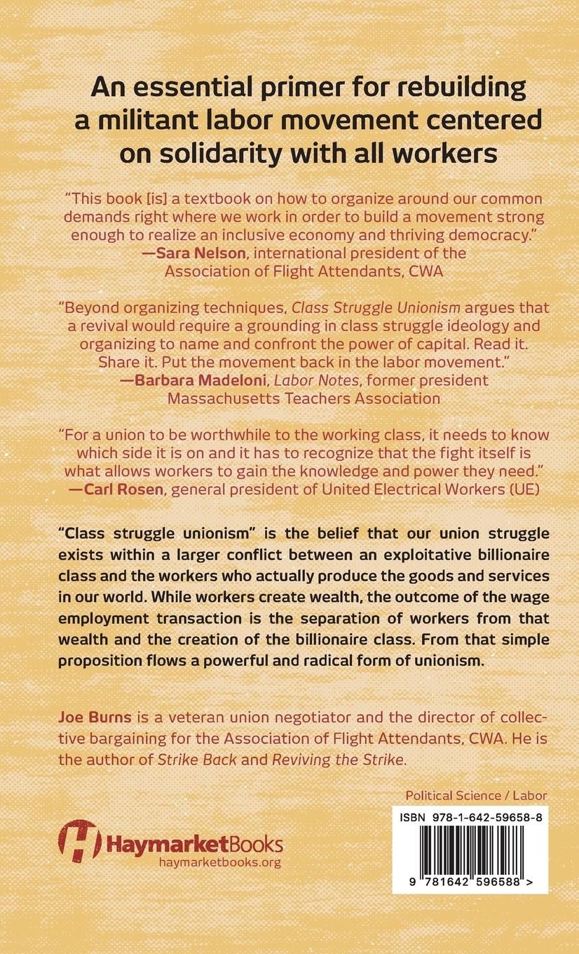 Rückseitencover Class Struggle Unionism