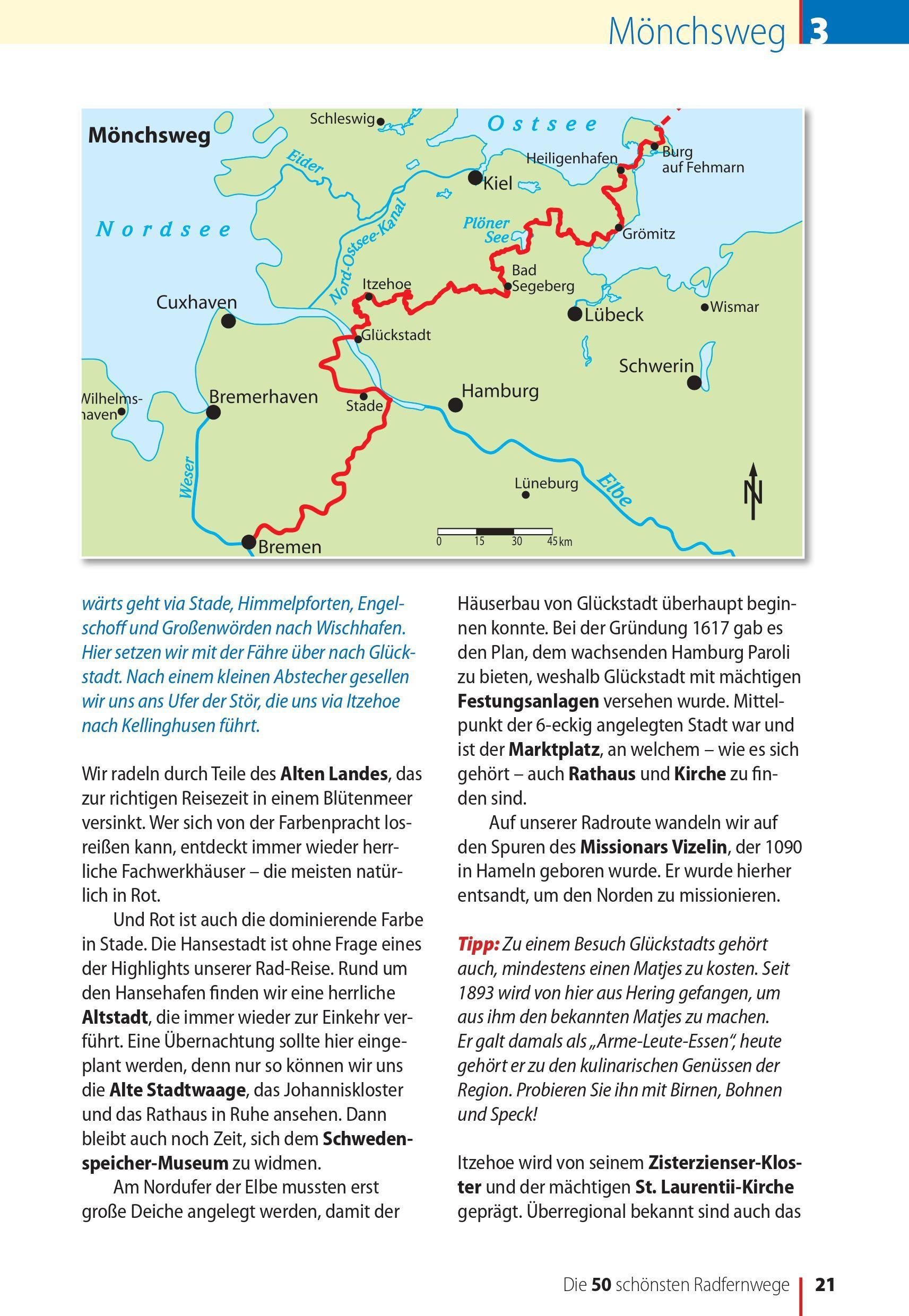 Beispielinhalt (Bild) Die 50 schönsten Radfernwege in Deutschland