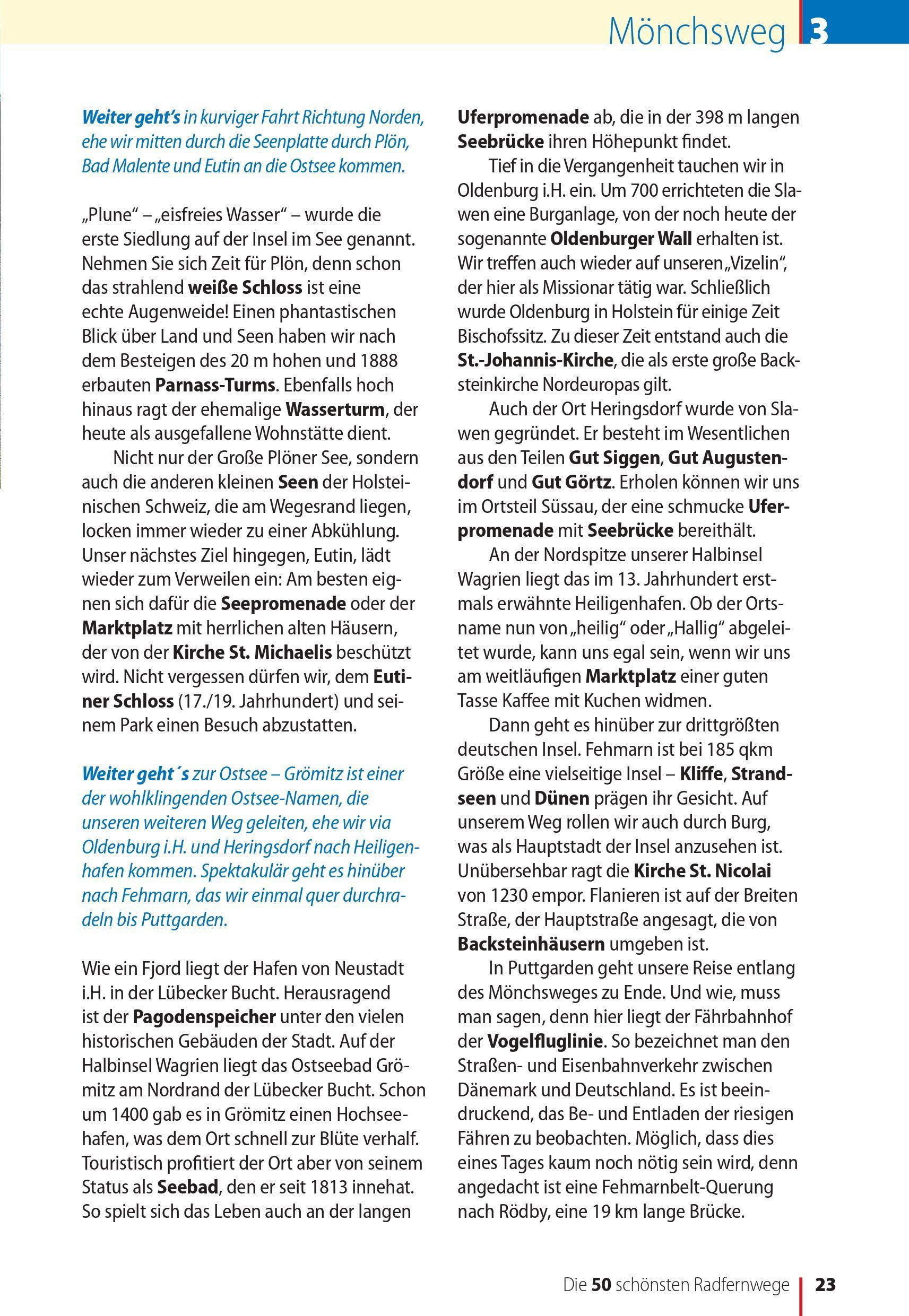 Beispielinhalt (Bild) Die 50 schönsten Radfernwege in Deutschland