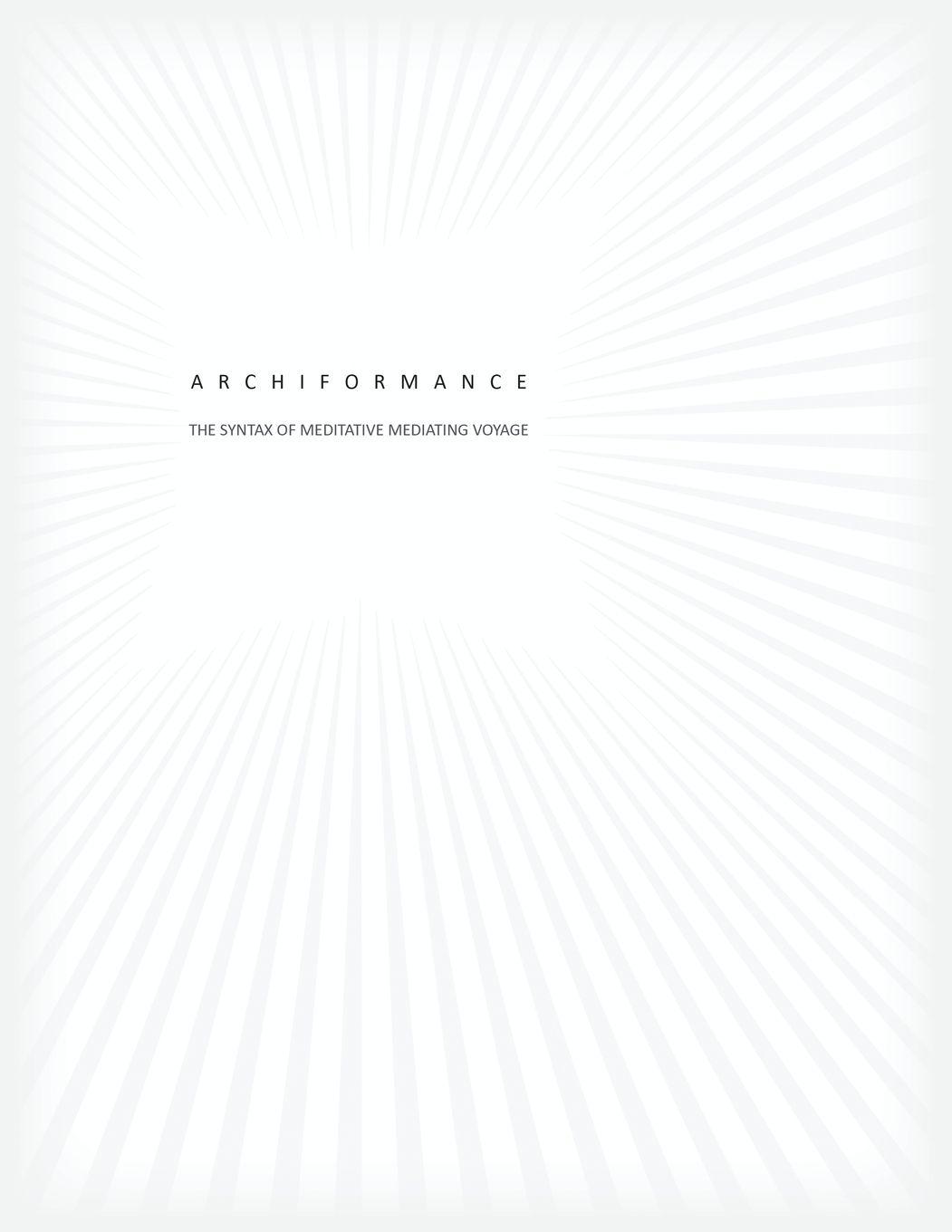 Vorderes Coverbild Archiformance