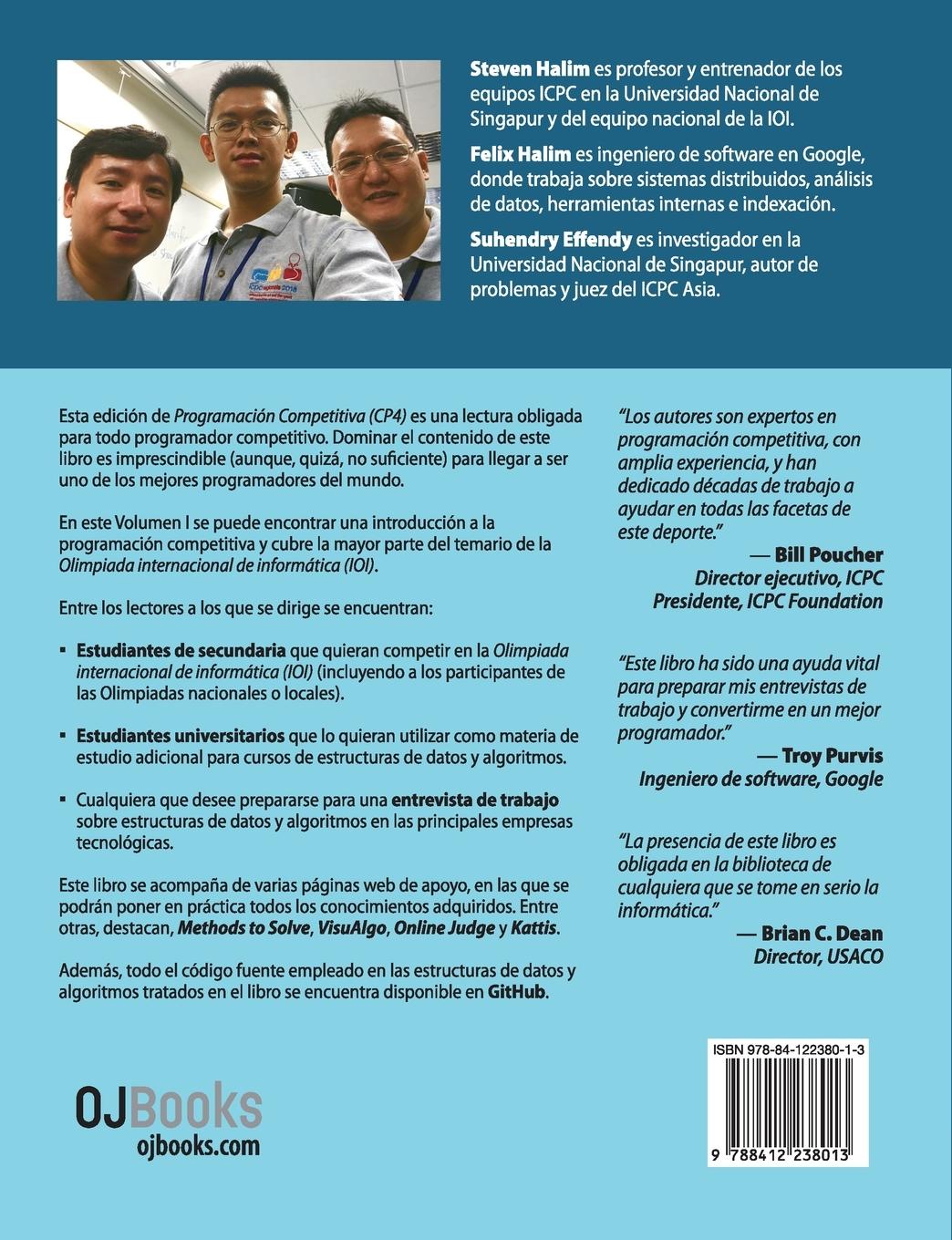 Rückseitencover Programación competitiva (CP4) - Volumen I