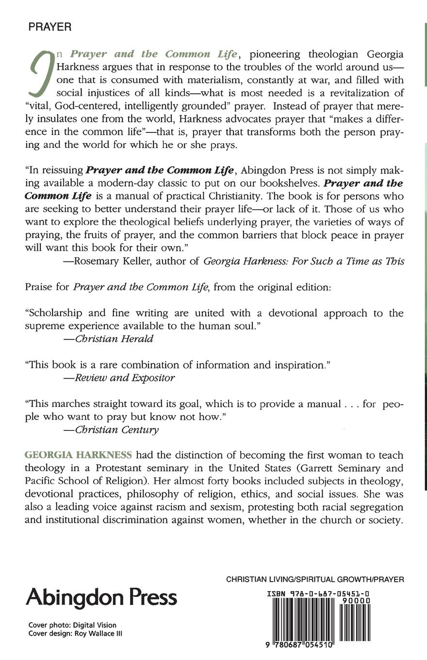 Rückseitencover Prayer and the Common Life
