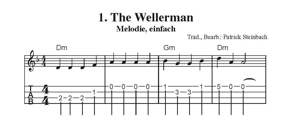 Beispielinhalt (Bild) Soon May The Wellerman Come. Für Ukulele in Low G-Stimmung