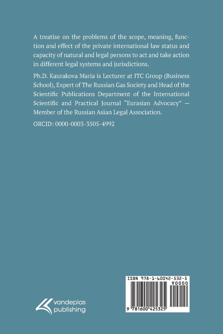 Rückseitencover Natural and Legal Persons in Private International Law