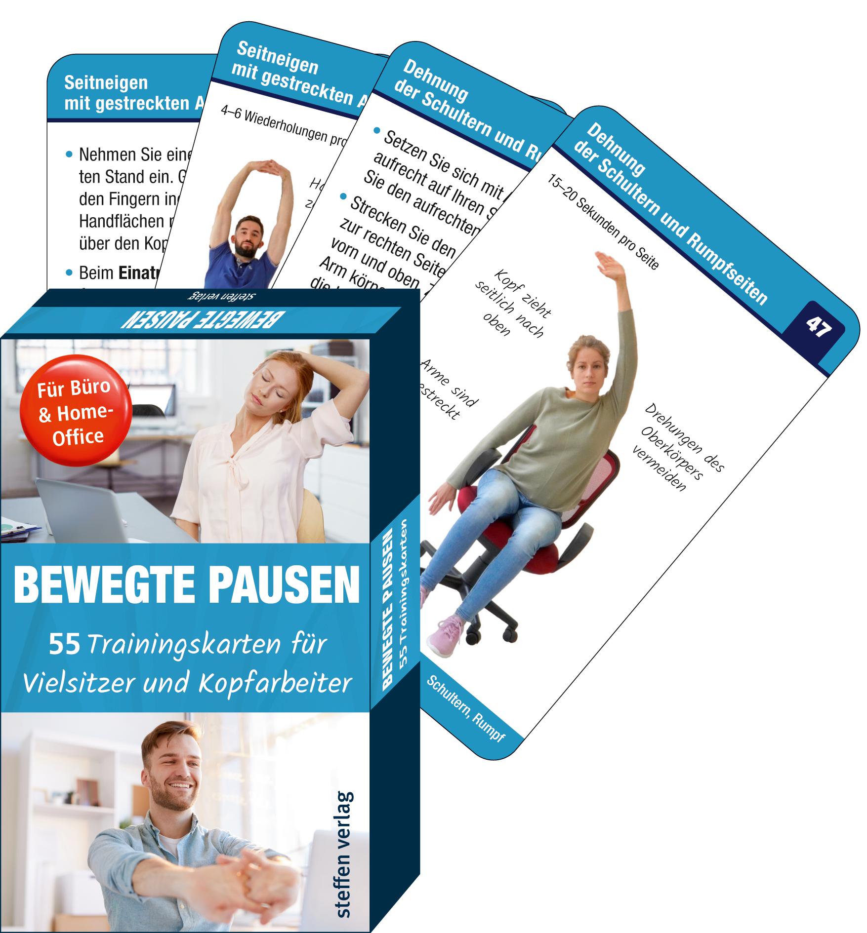 Vorderes Coverbild Trainingskarten: Bewegte Pausen für Büro & Home-Office
