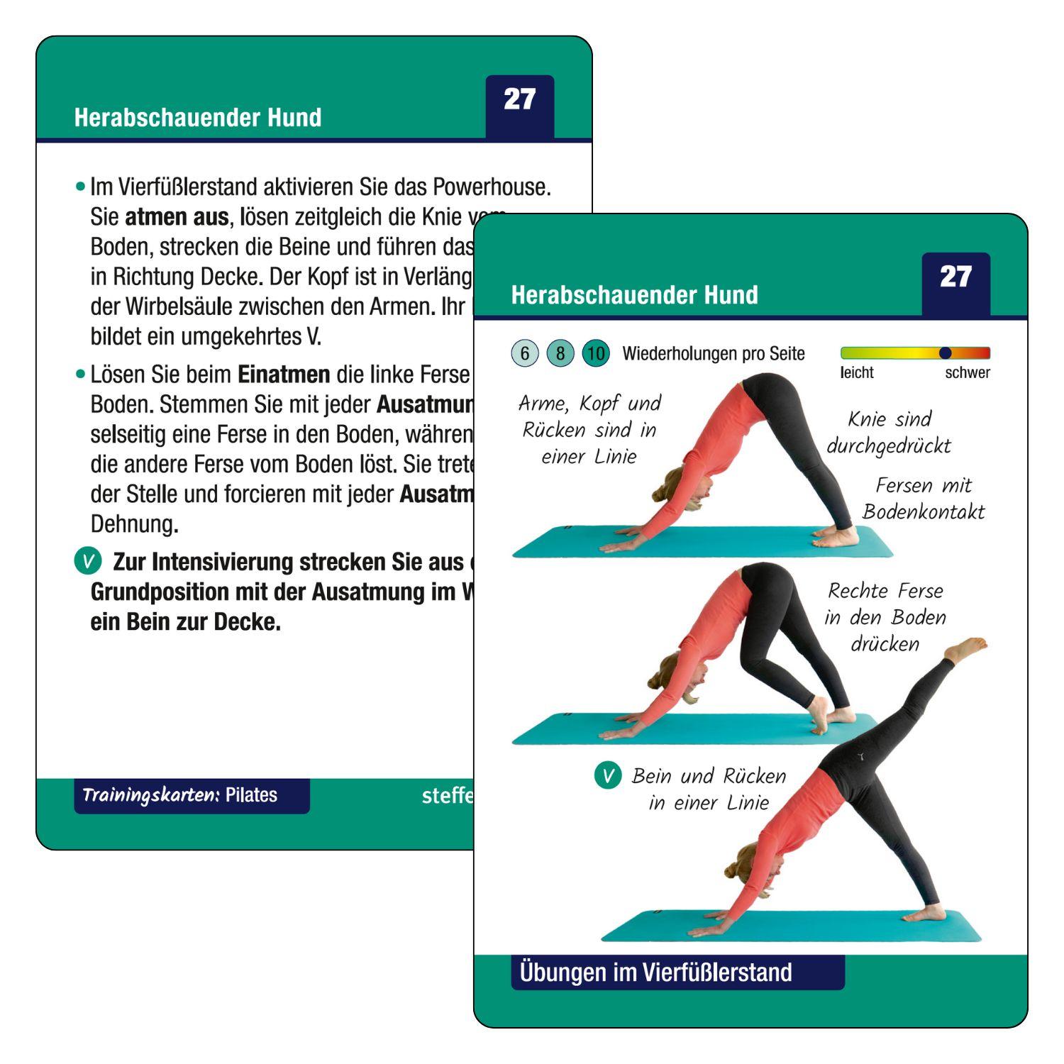 Beispielinhalt (Bild) Trainingskarten: Pilates ohne Geräte