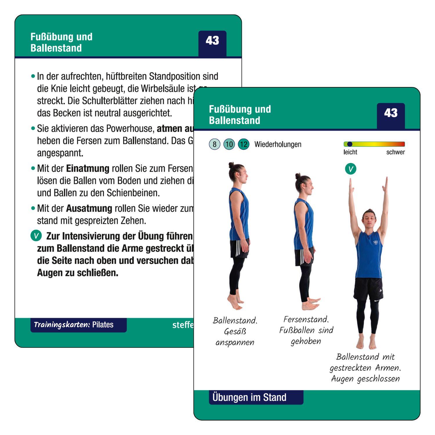 Beispielinhalt (Bild) Trainingskarten: Pilates ohne Geräte