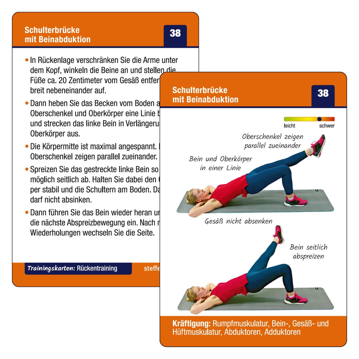 Beispielinhalt (Bild) Trainingskarten: Funktionelles Rückentraining