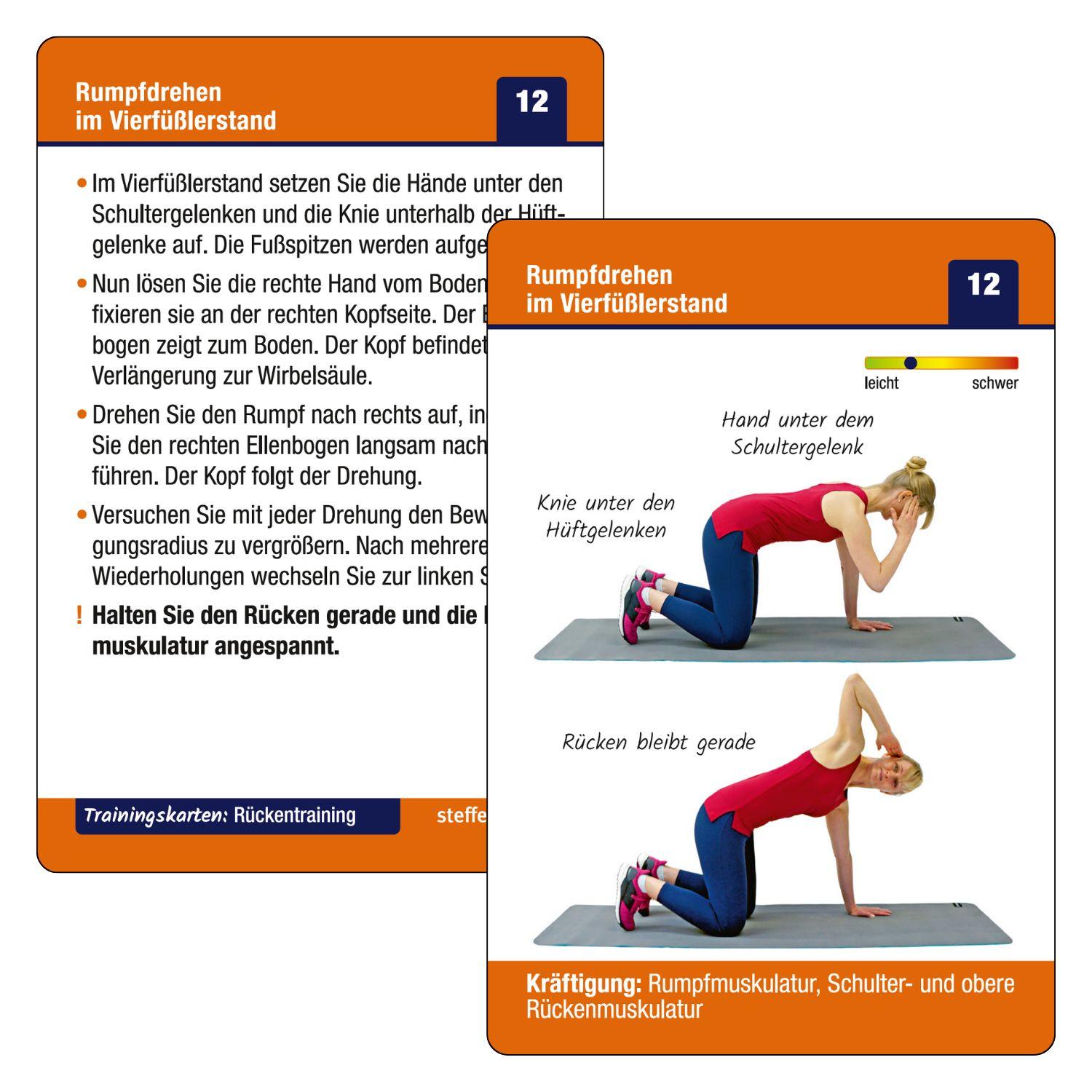 Beispielinhalt (Bild) Trainingskarten: Funktionelles Rückentraining