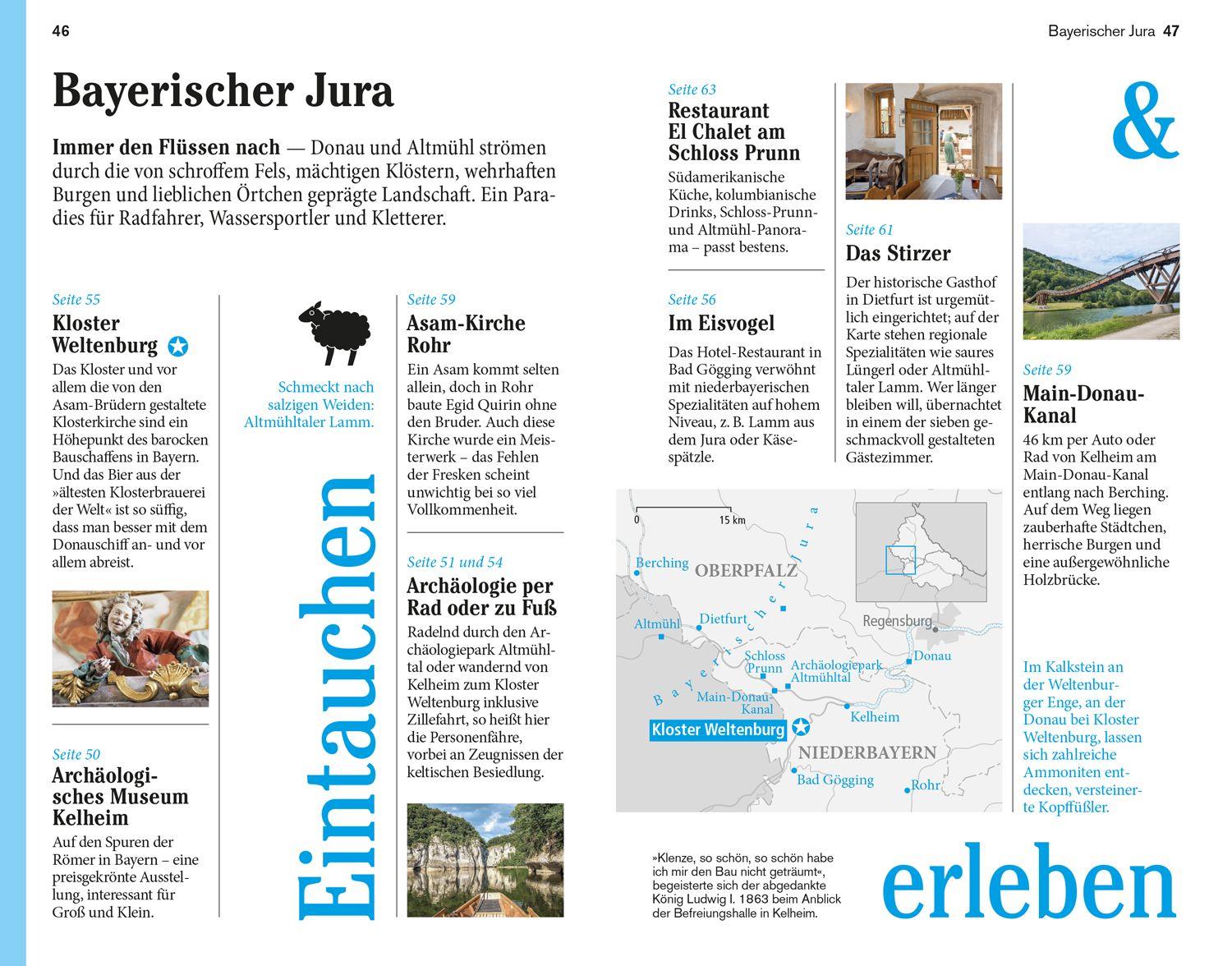 Beispielinhalt (Bild) DuMont Reise-Taschenbuch Bayerischer Wald Regensburg Oberpfälzer Wald