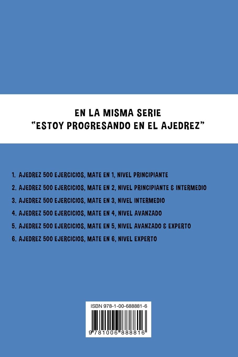 Rückseitencover Ajedrez 500 ejercicios, Mate en 4, Nivel Avanzado