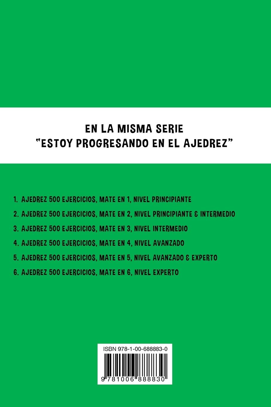 Rückseitencover Ajedrez 500 ejercicios, Mate en 3, Nivel Intermedio