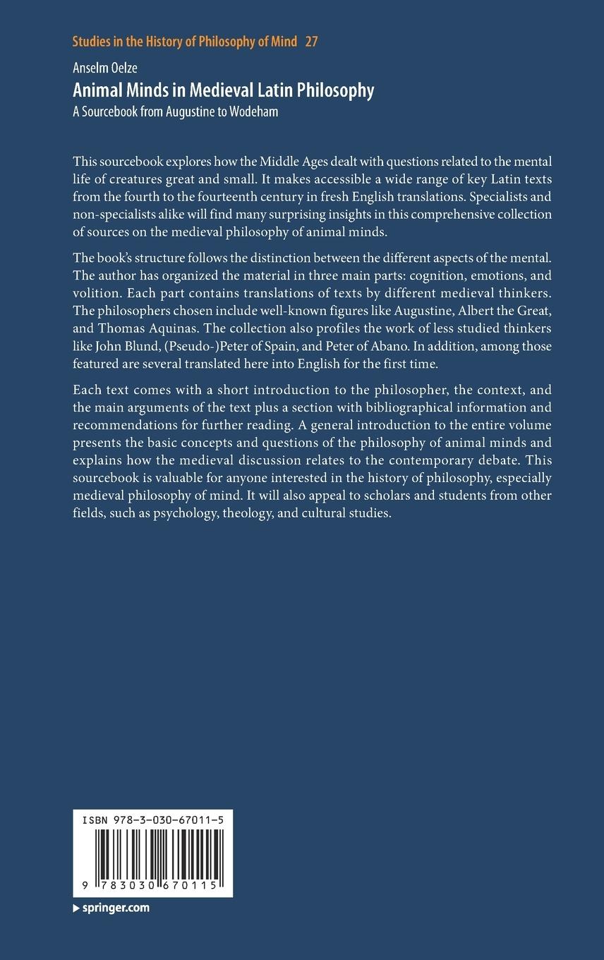 Rückseitencover Animal Minds in Medieval Latin Philosophy